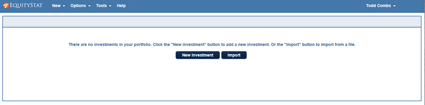 EquityStat Stock Portfolio Directions