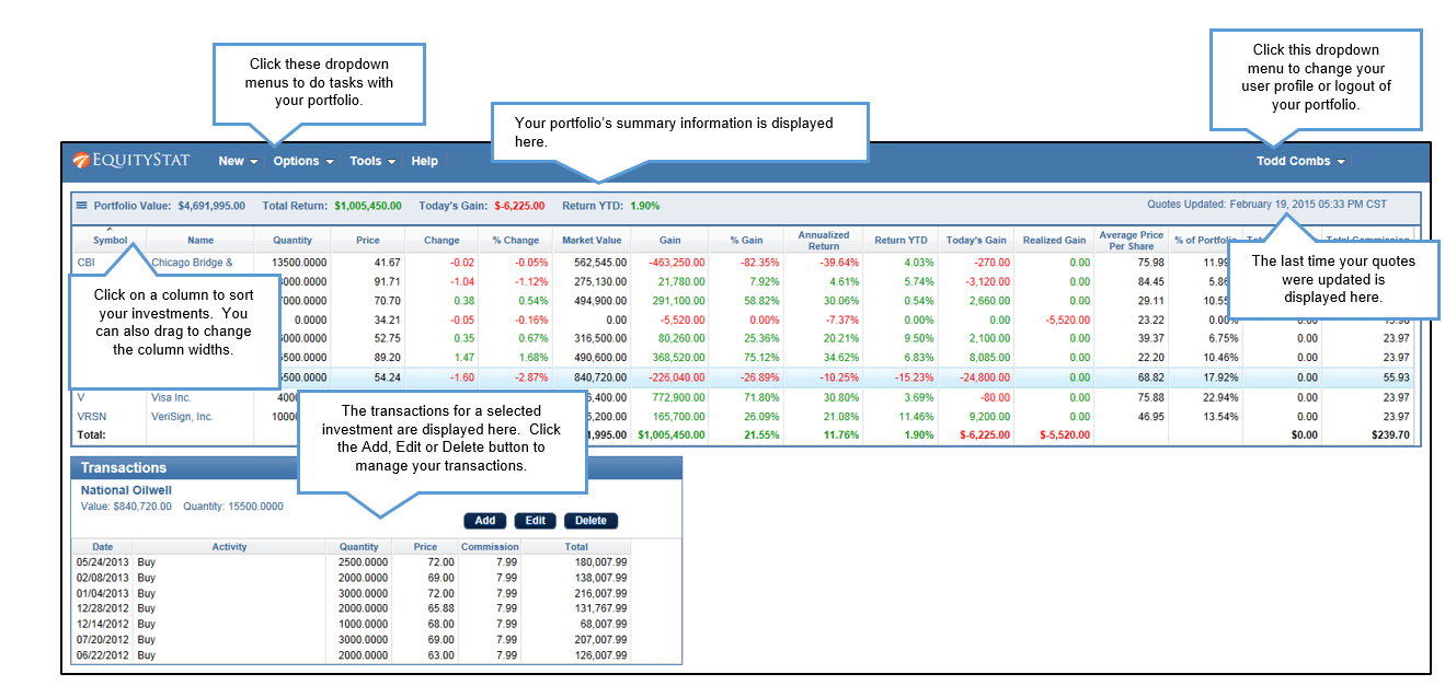 Getting Start With EquityStat Portfolio Tracker