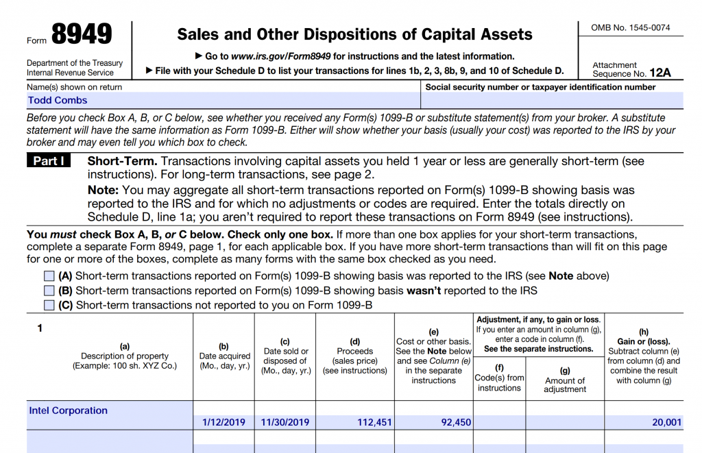 Calculate your gains/losses on any stock sale with EquityStat and generate IRS Form 8949.