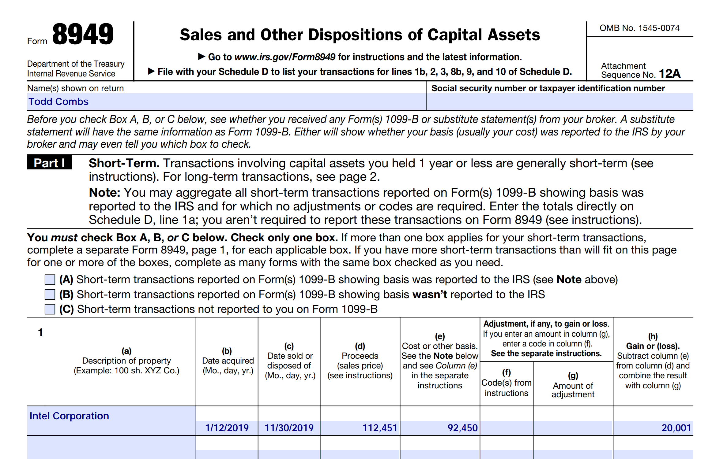 Generate tax form 8949 with EquityStat